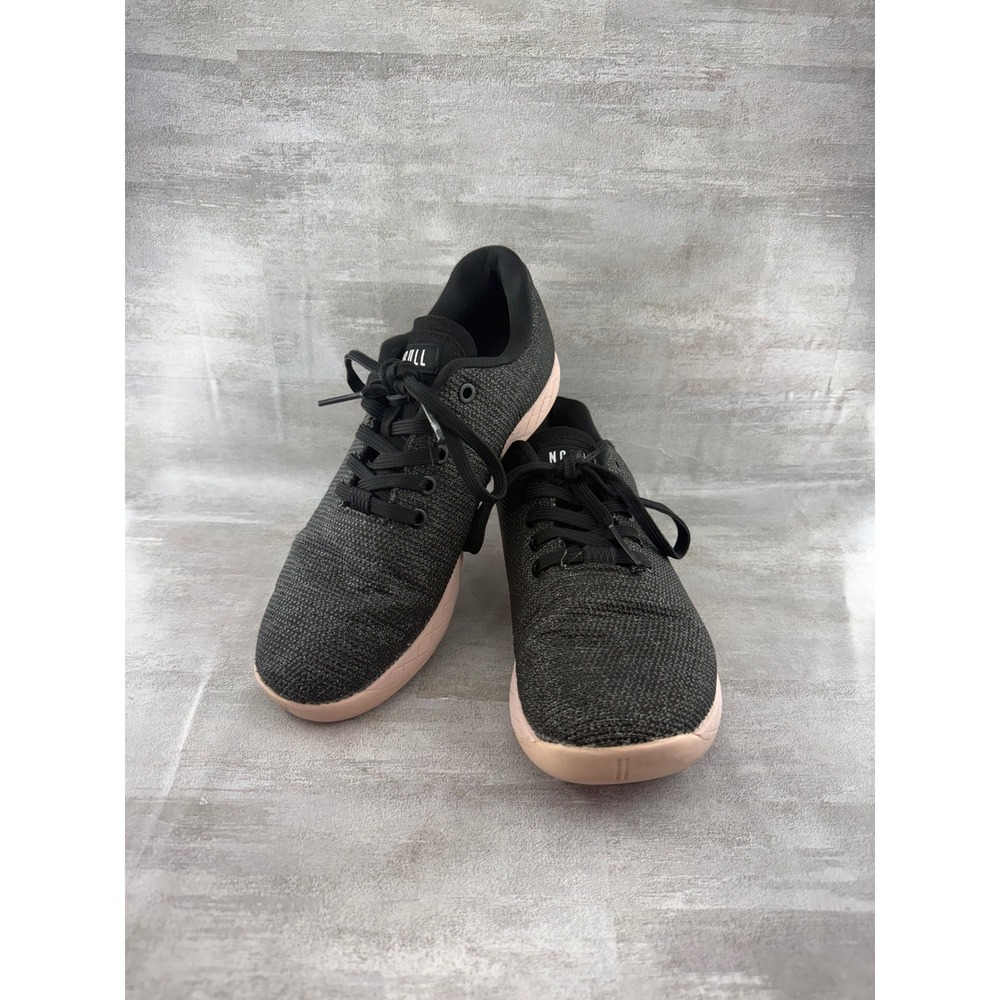 NOBULL Trainer Black Heather Dusty Rose Pink SuperFabric Shoes Womens 9 Mens 7.5